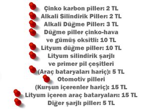 Pil üretiminde kullanılacak atık pillerden geri kazanım katılım payı alınmayacak